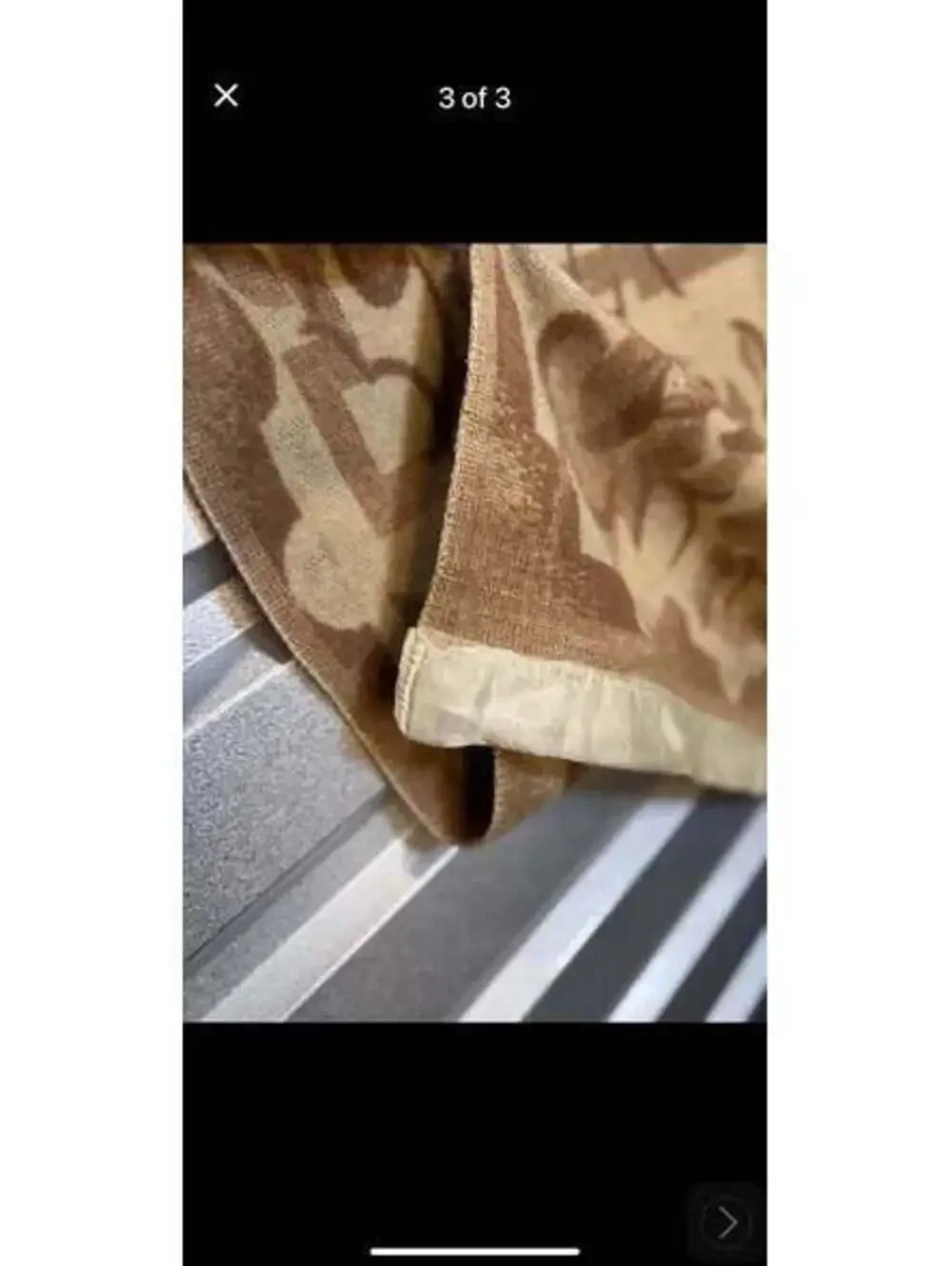 Vintage Wool Floral Brown & Beige Blanket – 44”x71”